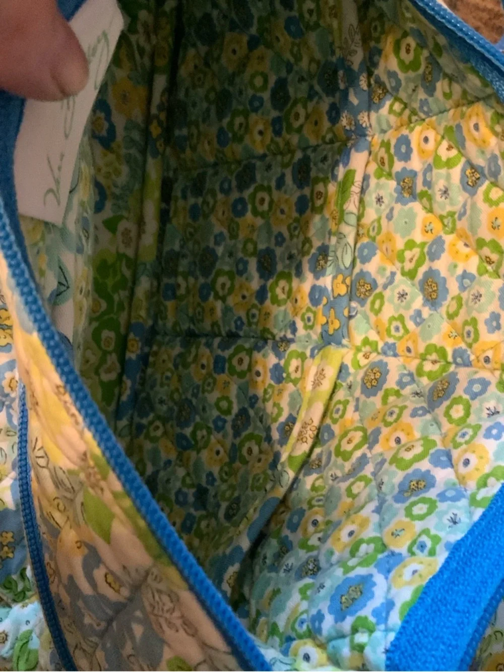 Vera Bradley Sophie English Meadow Purse Quilted Blue Yellow - Picture 12 of 13